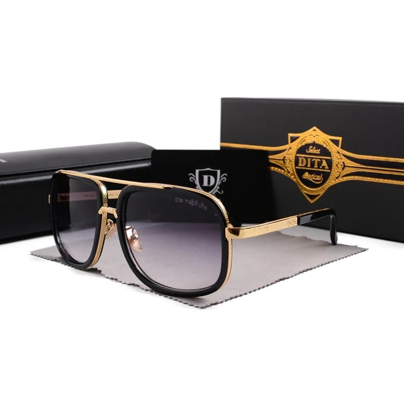 Dior Aviator Sunglasses Gold Frame Black Lens
