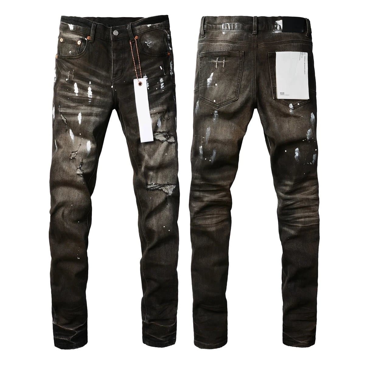 Diesel Distressed Slim Fit Jeans Paint Splatter & Ripped