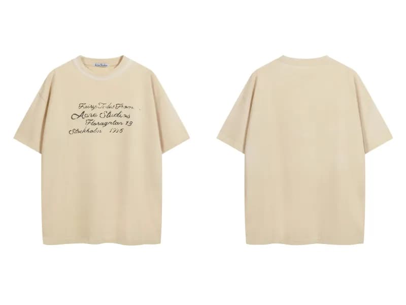Acne Studios Logo T-Shirt Embroidered — 8084杏色