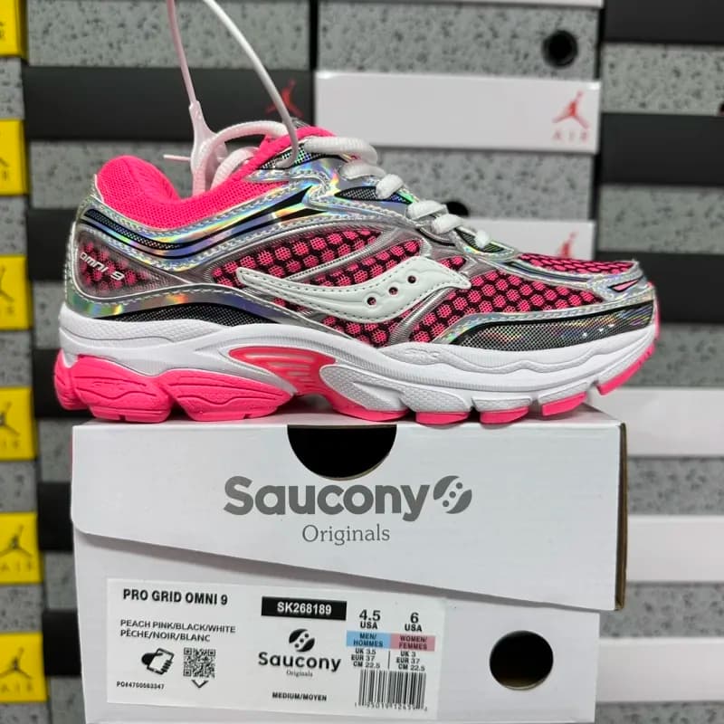 Saucony Pro Grid Omni 9 Peach Pink/Black/White