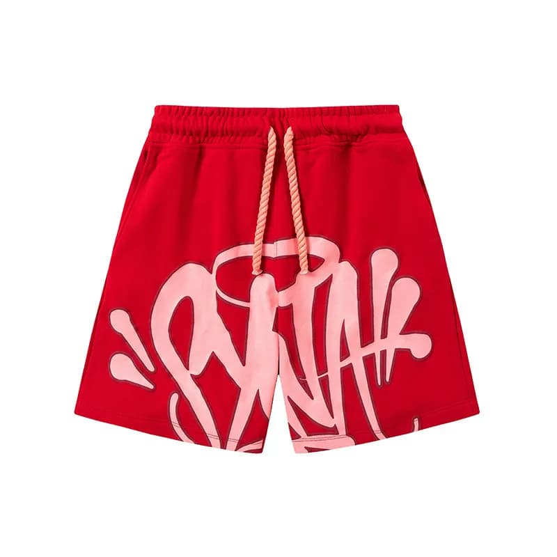 Sp5der Graffiti Shorts Pink Logo
