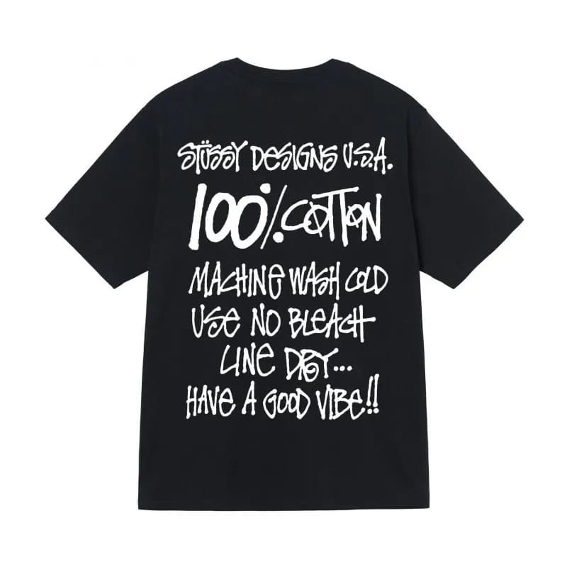 Stüssy Cotton Tee 100% Cotton Care Print
