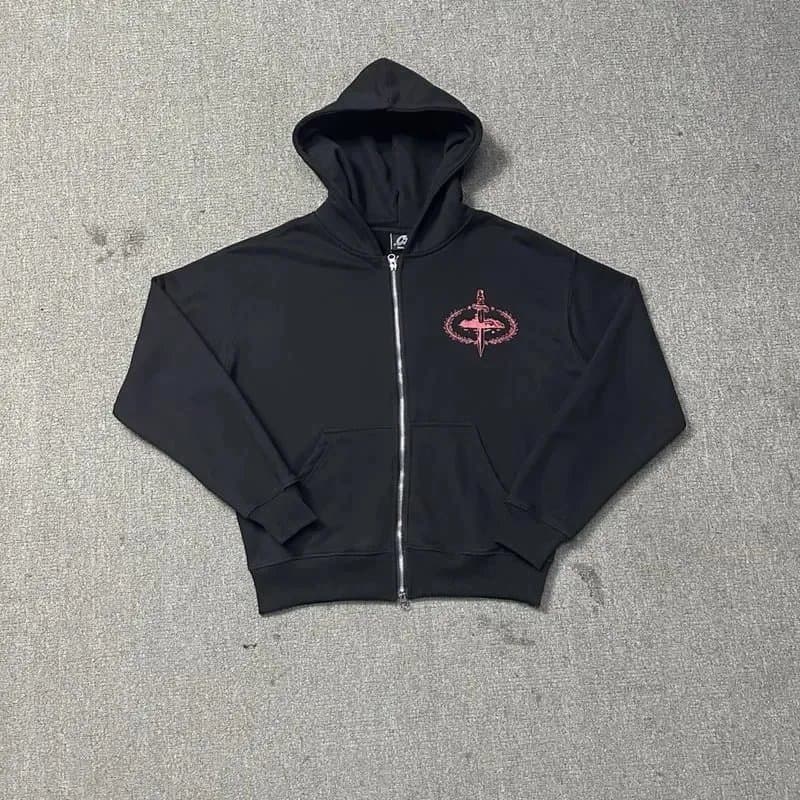 Corteiz Zip-Up Hoodie and Joggers Set CRTZ Logo — 3