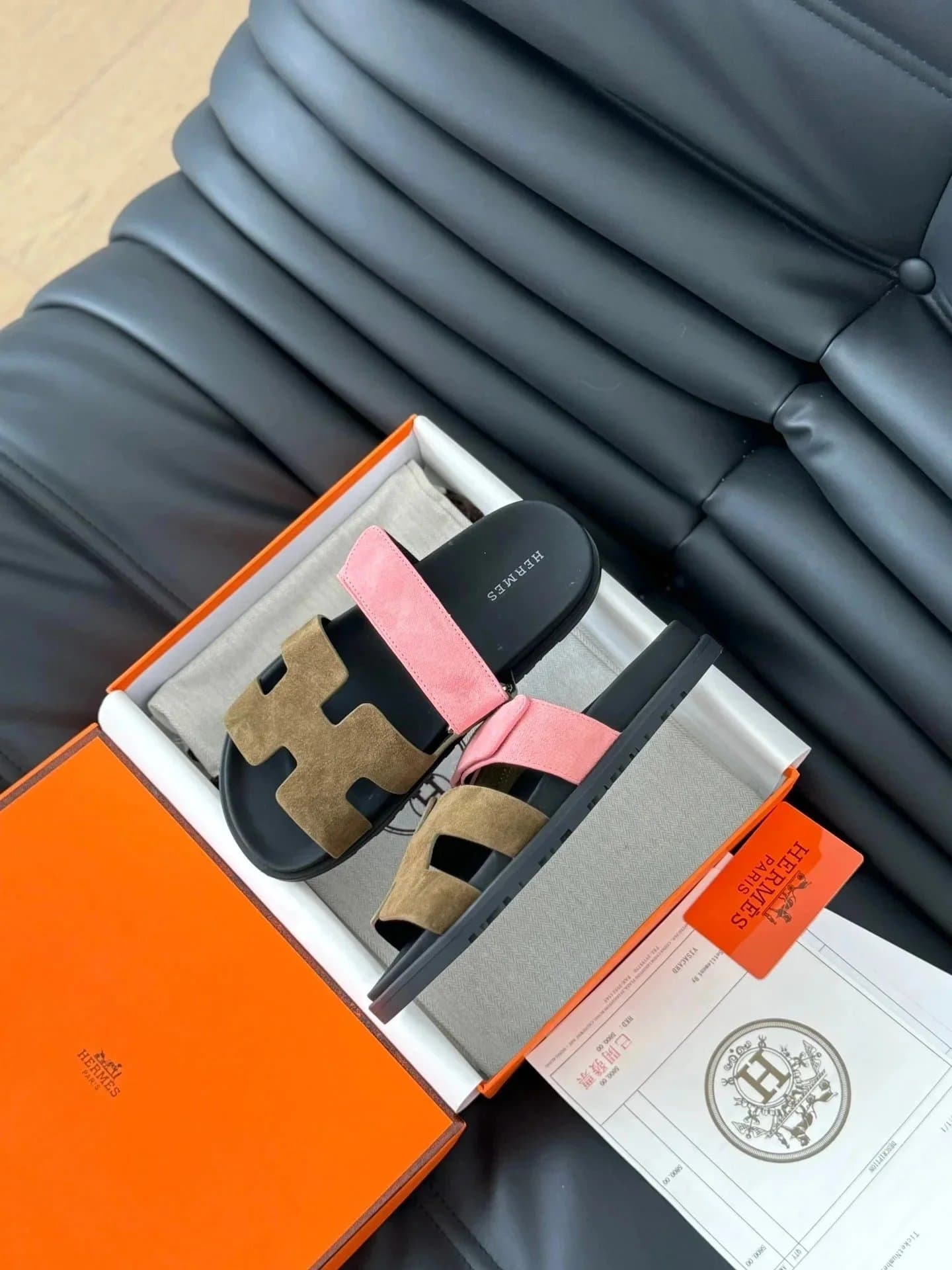 Hermès Oran Sandal Two-Tone Suede