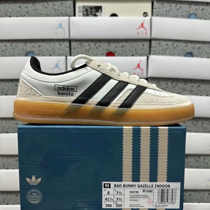 Adidas Bad Bunny Gazelle Indoor Cwhite/Black/Gum3