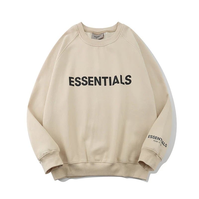 Fear of God Essentials Essentials Hoodie Logo Print — 杏色圆领