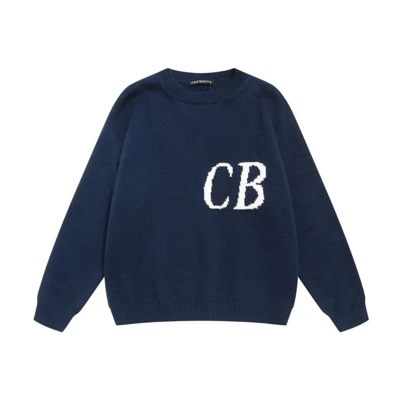 Corteiz CB Logo Sweater White CB Logo — C635 royal blue
