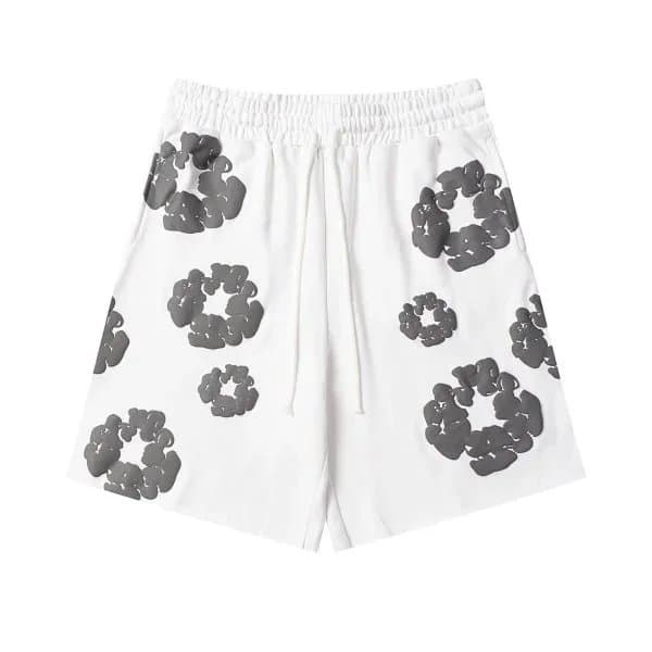 Balenciaga Floral-Print Shorts 3D Flower Appliqué — ZJ-12