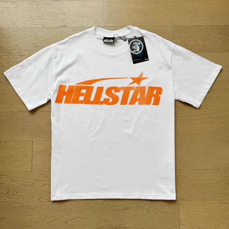 Hellstar Graphic Tee Alien Attack Print — 576 白橙