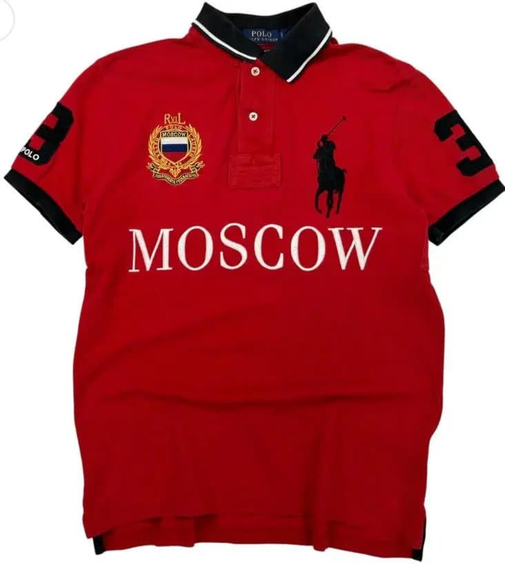Polo Ralph Lauren Polo Tee USA Flag Patch — red-moscow