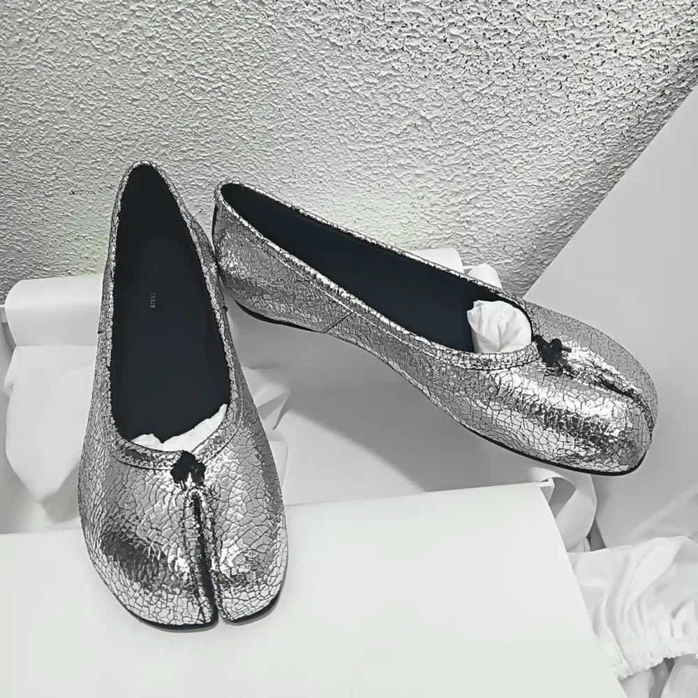 Maison Margiela Tabi Loafer Cracked Metallic