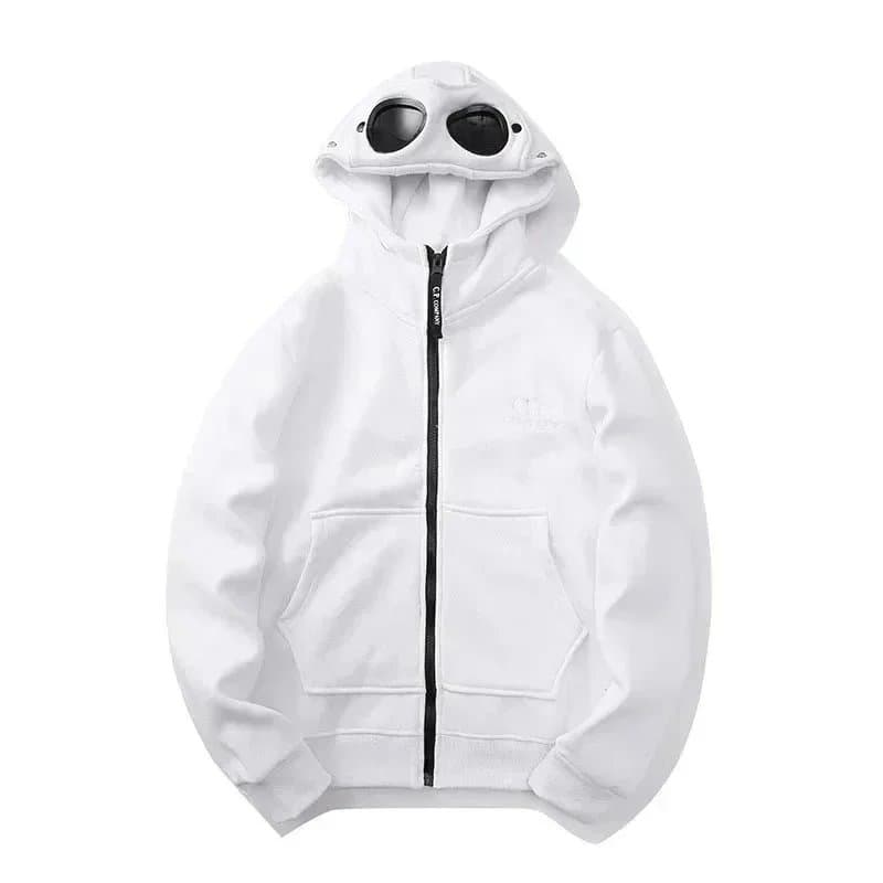 C.P. Company Zip-Up Hoodie Goggle Patch — 3961 白色