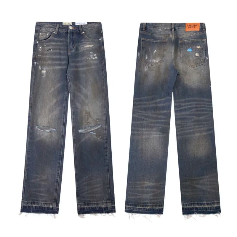 Levi's × Gallery Dept. 501 Straight Fit Jeans Gallery Dept Paint-Splatter Distressed — 深紫色 655深蓝