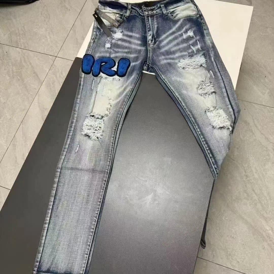 Amiri Distressed Slim Jeans IRI Patch