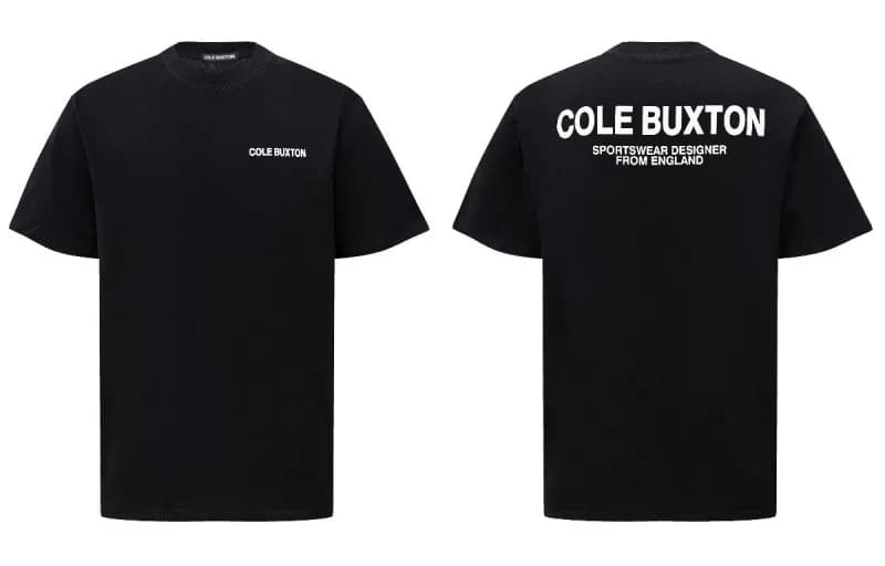 Cole Buxton Logo Tee Black with White Print