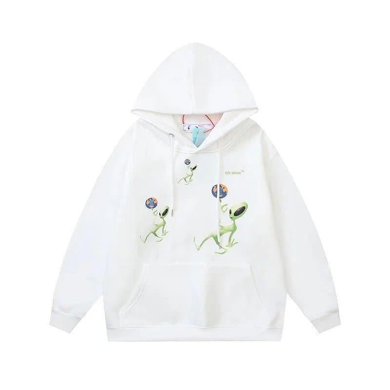 Off-White Alien Hoodie Green Alien Print