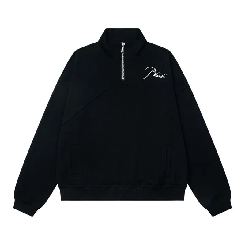 Rhude Half-Zip Sweatshirt Embroidered Logo — 4