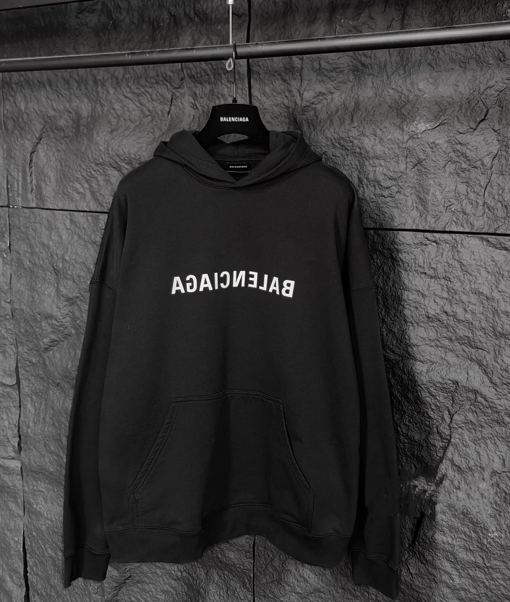 Balenciaga Logo Hoodie Inverted Logo