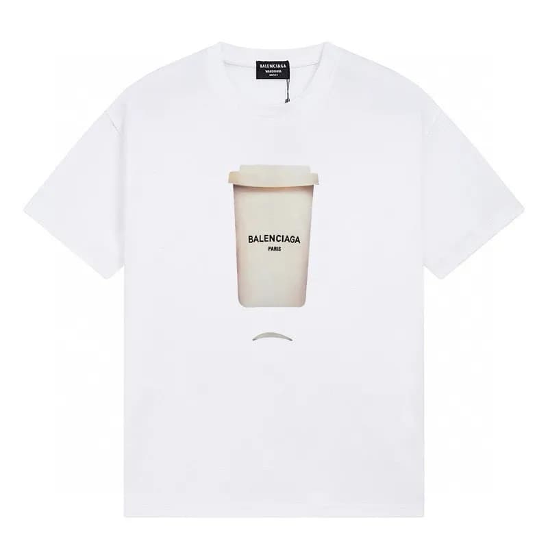 Balenciaga Logo Print T-Shirt Distressed White Logo — 白色F150