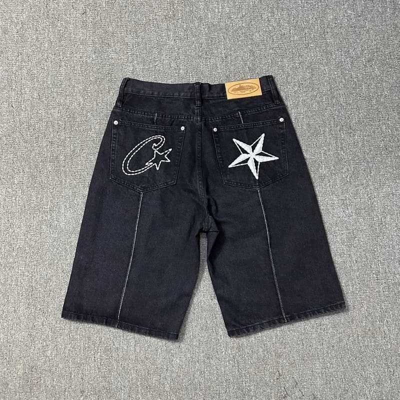 Travis Scott Denim Jeans Cactus Jack Star Embroidery — L8008 black