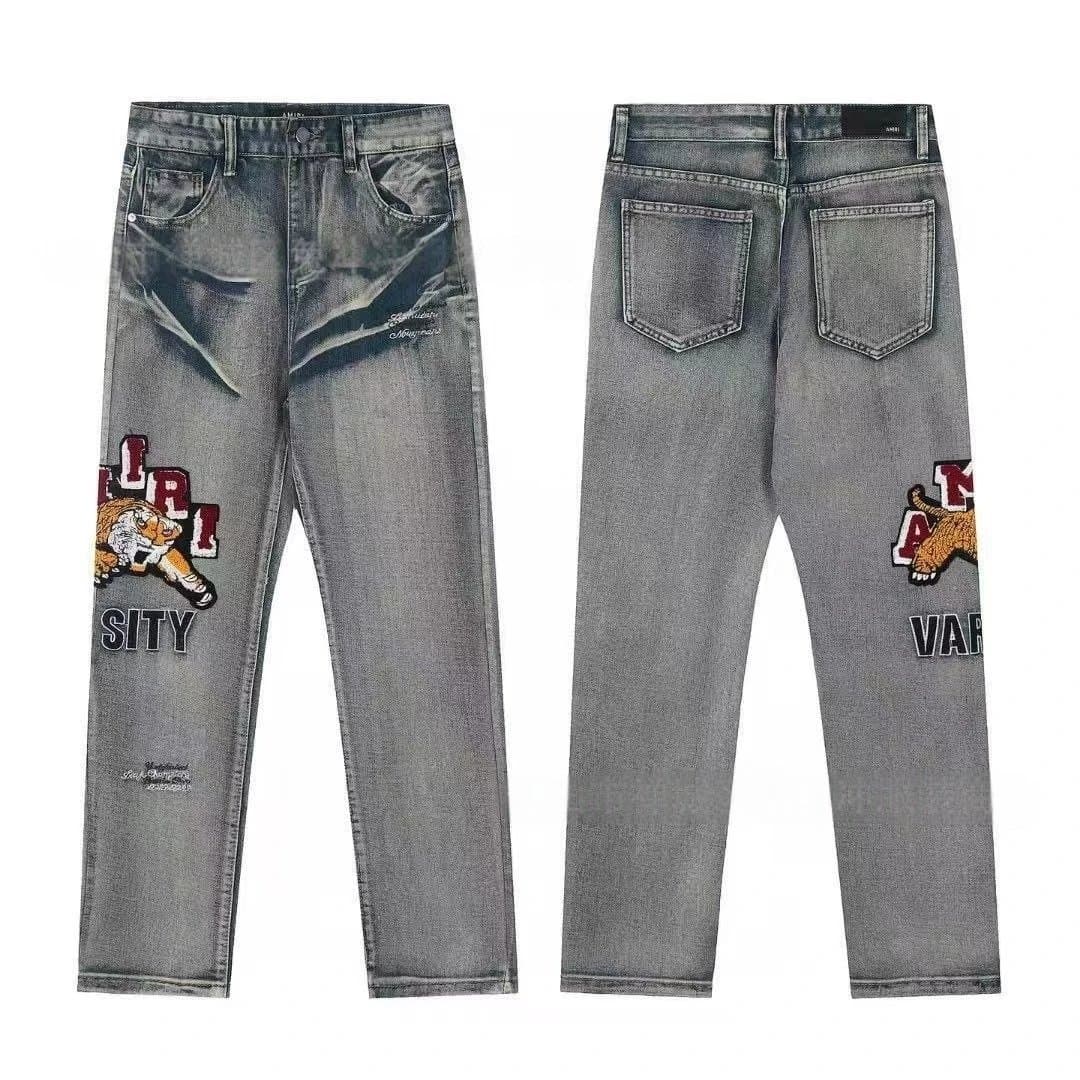 Amiri Distressed Jeans Tiger Patch