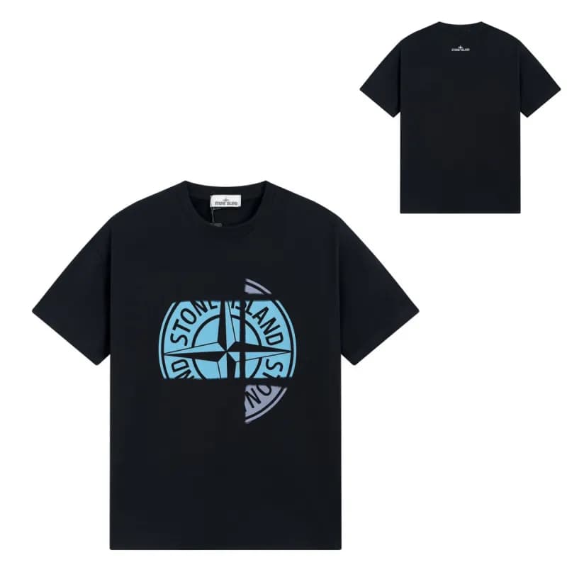 Stone Island T-Shirt Logo Patch — T石头10黑色