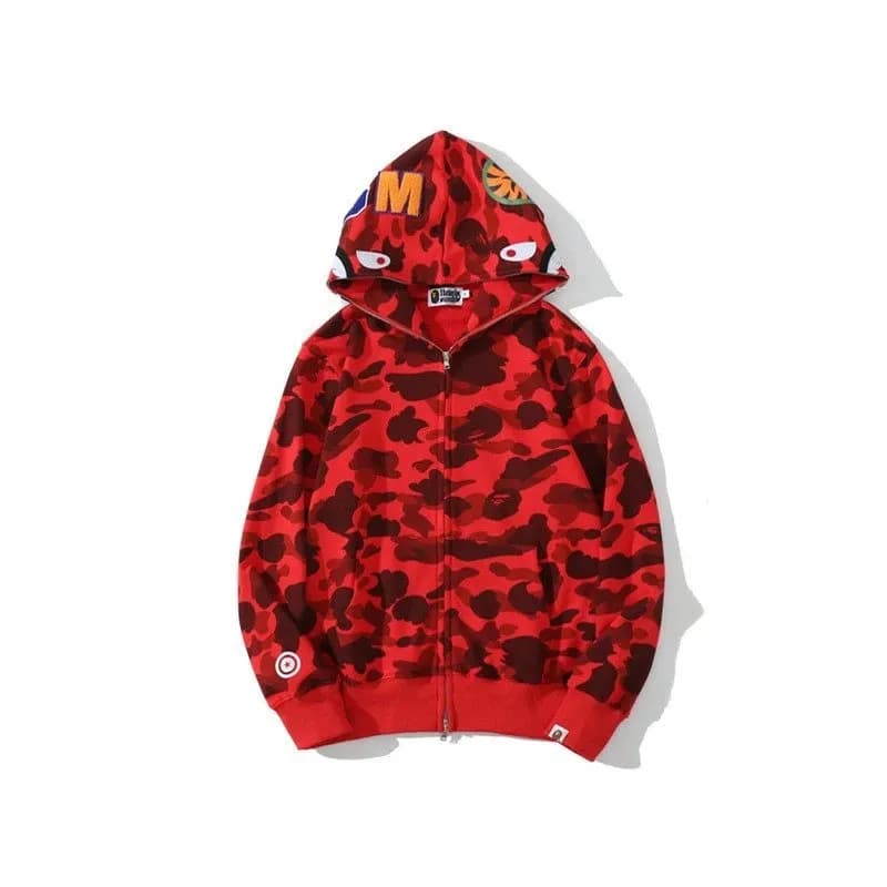 BAPE Shark Hoodie 1st Camo — KSLM1028-3-红