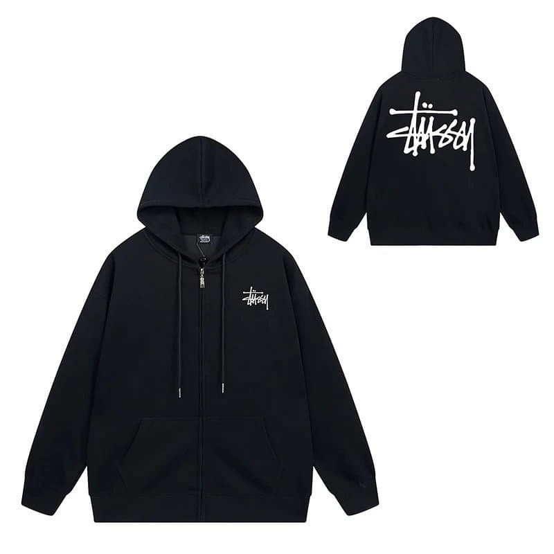 Stüssy Zip-Up Hoodie Bearbrick Graphic — 705黑色