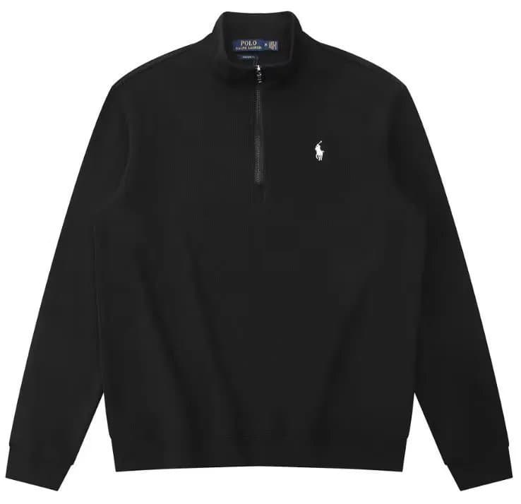 Polo Ralph Lauren Quarter-Zip Pullover Ivory — 黑色白标