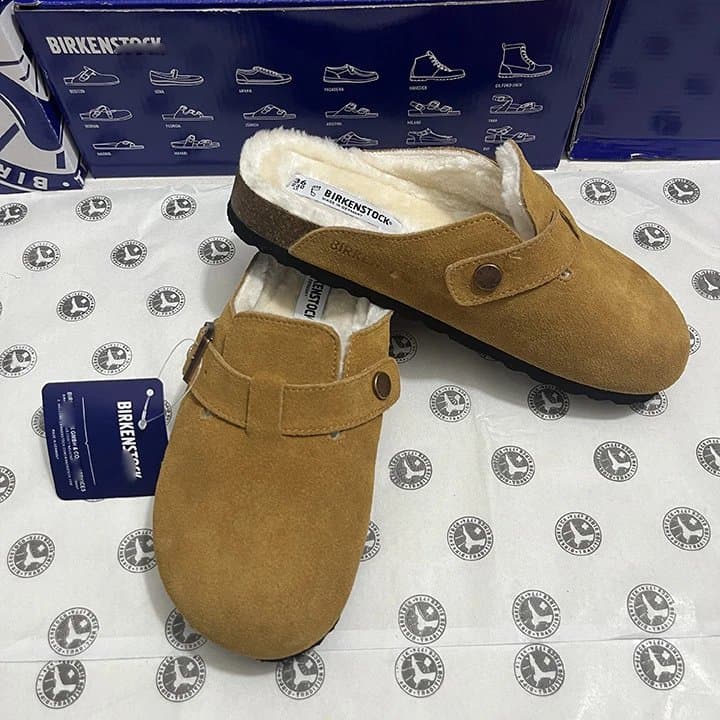 Birkenstock Boston Clog Suede Shearling Lined