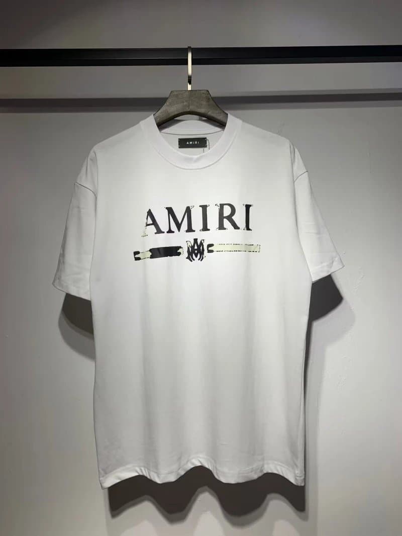 Amiri Graphic Tee Rainbow Drip Logo — 654 白色