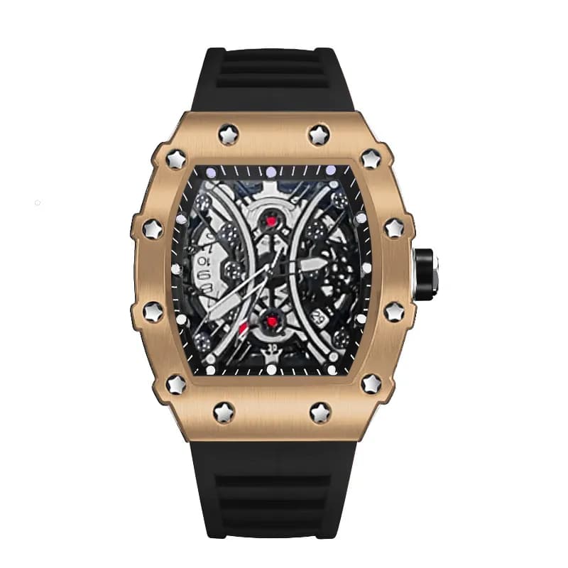 Richard Mille RM 011 Sapphire Dial with Blue Rubber Strap — Gold
