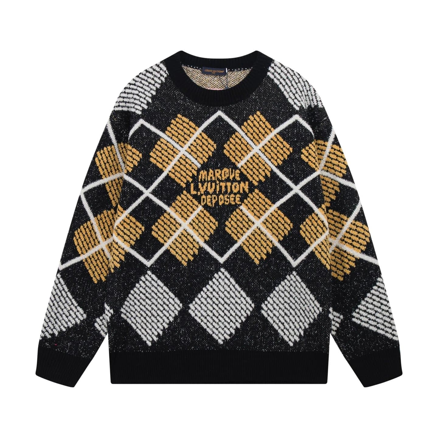 Louis Vuitton Argyle Knit Sweater Marque LVUITTON Deposee