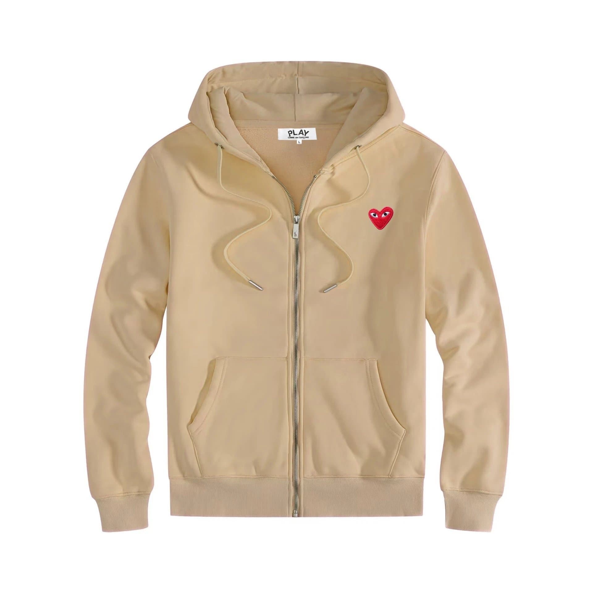 Comme des Garçons Zip-Up Hoodie Red Heart Logo