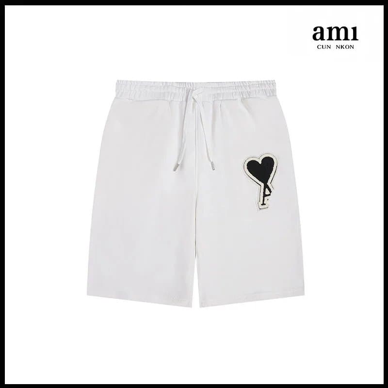 AMI Paris Drawstring Shorts Distressed — 白黑【A13车章款】