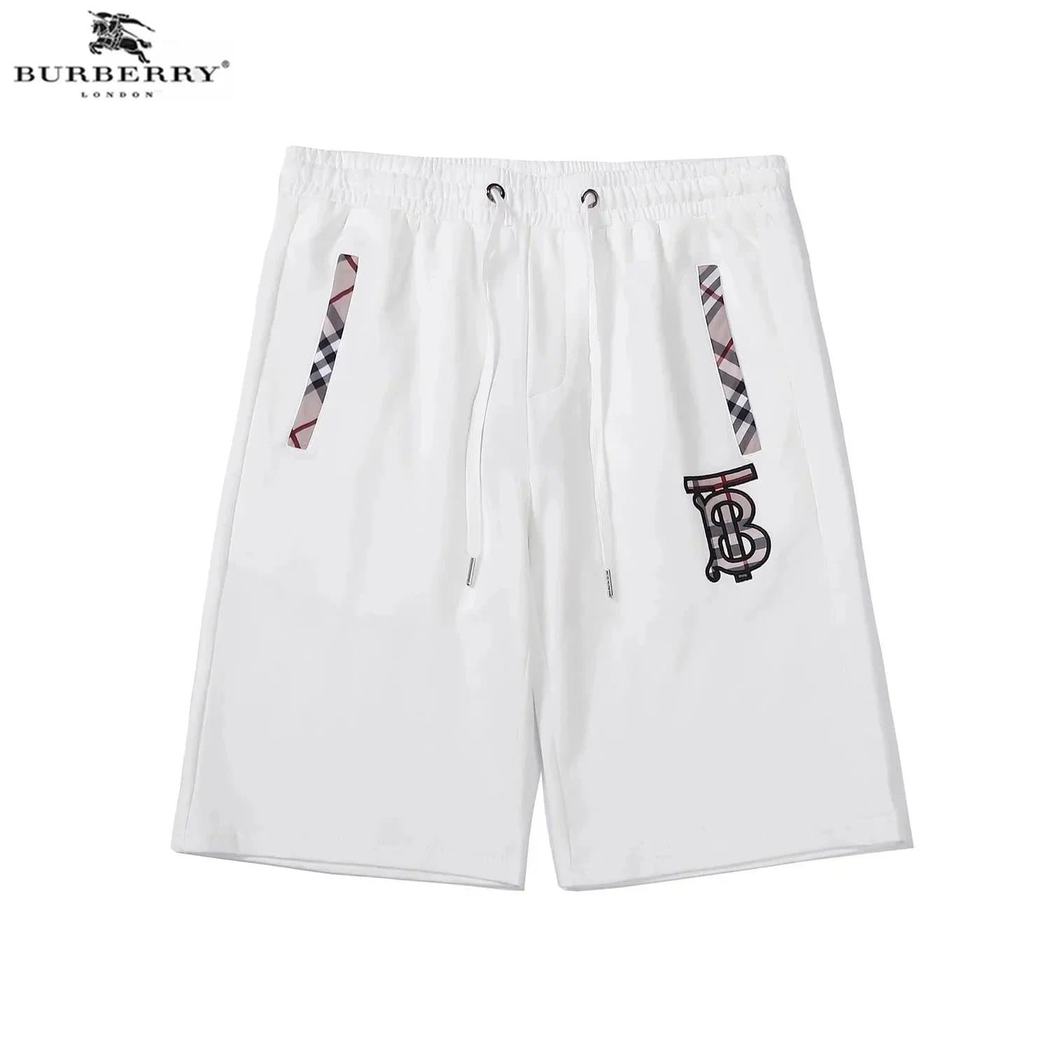 Burberry Logo-Print Shorts Checkered Tape Detail