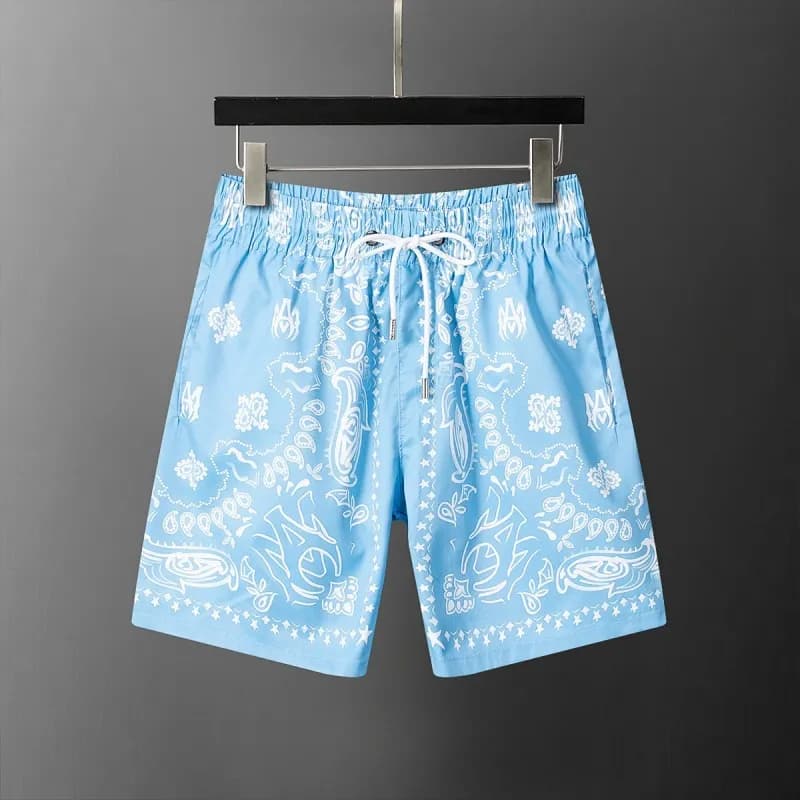 Balenciaga Bandana Print Shorts Light Blue with White Bandana Pattern