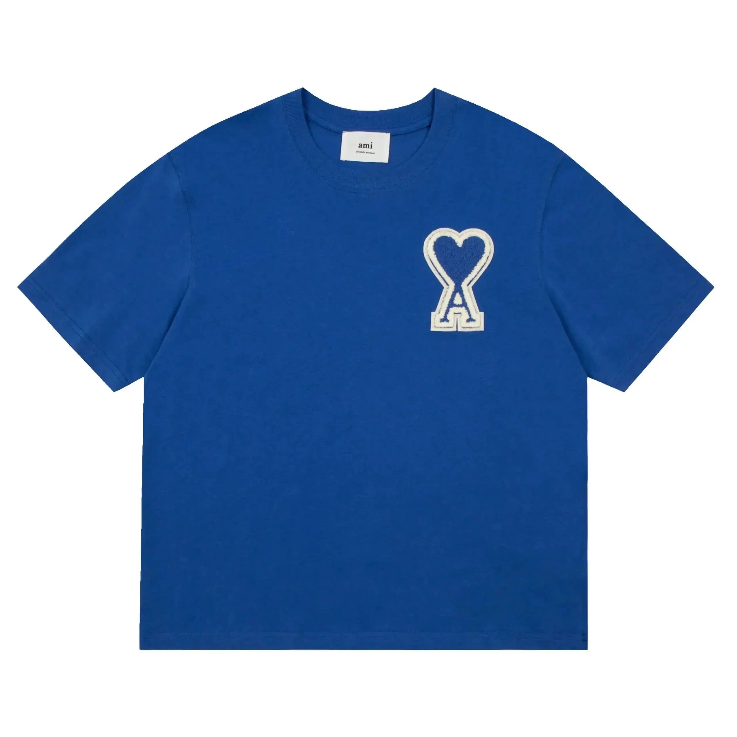 AMI Paris Heart Logo T-Shirt Embroidered Heart A