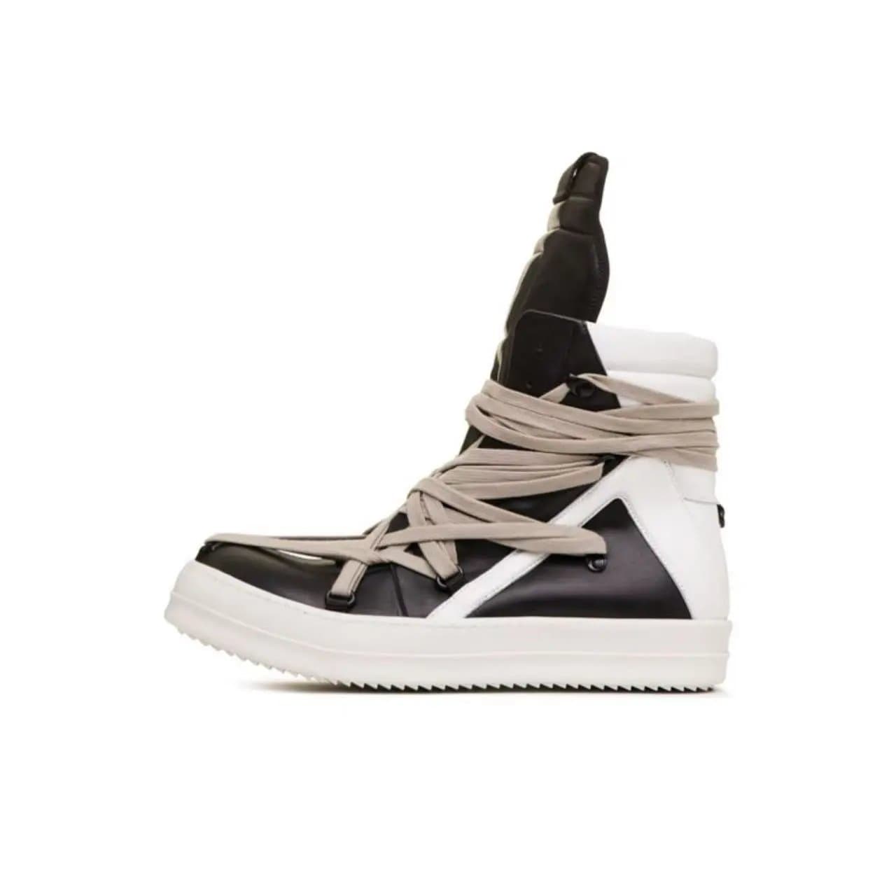 Rick Owens Drkshdw Runner Off-White — 倒三角黑色绕带