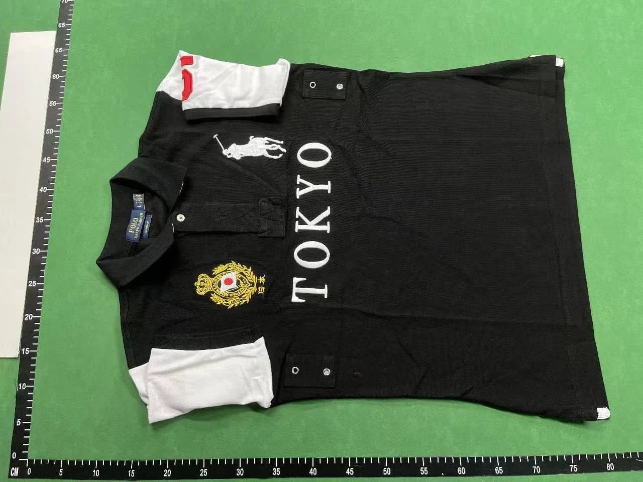 Polo Ralph Lauren Polo Tee USA Flag Patch — black-tokoyo
