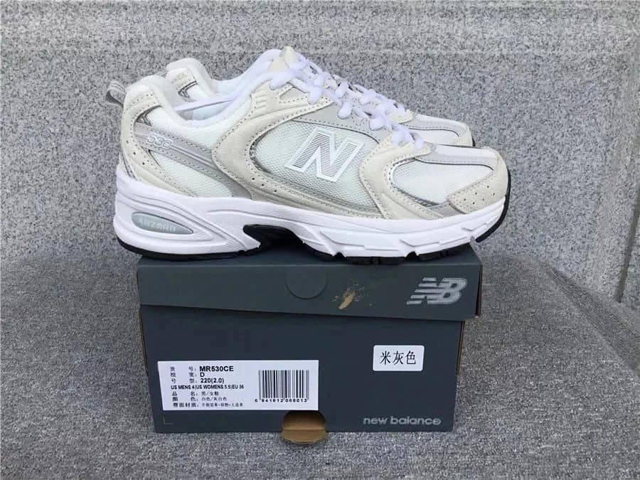 New Balance 327 White/Grey/Olive — 530白色002
