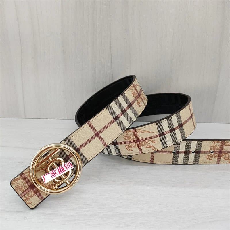 Burberry Check Print Belt Vintage Check with Equestrian Knight