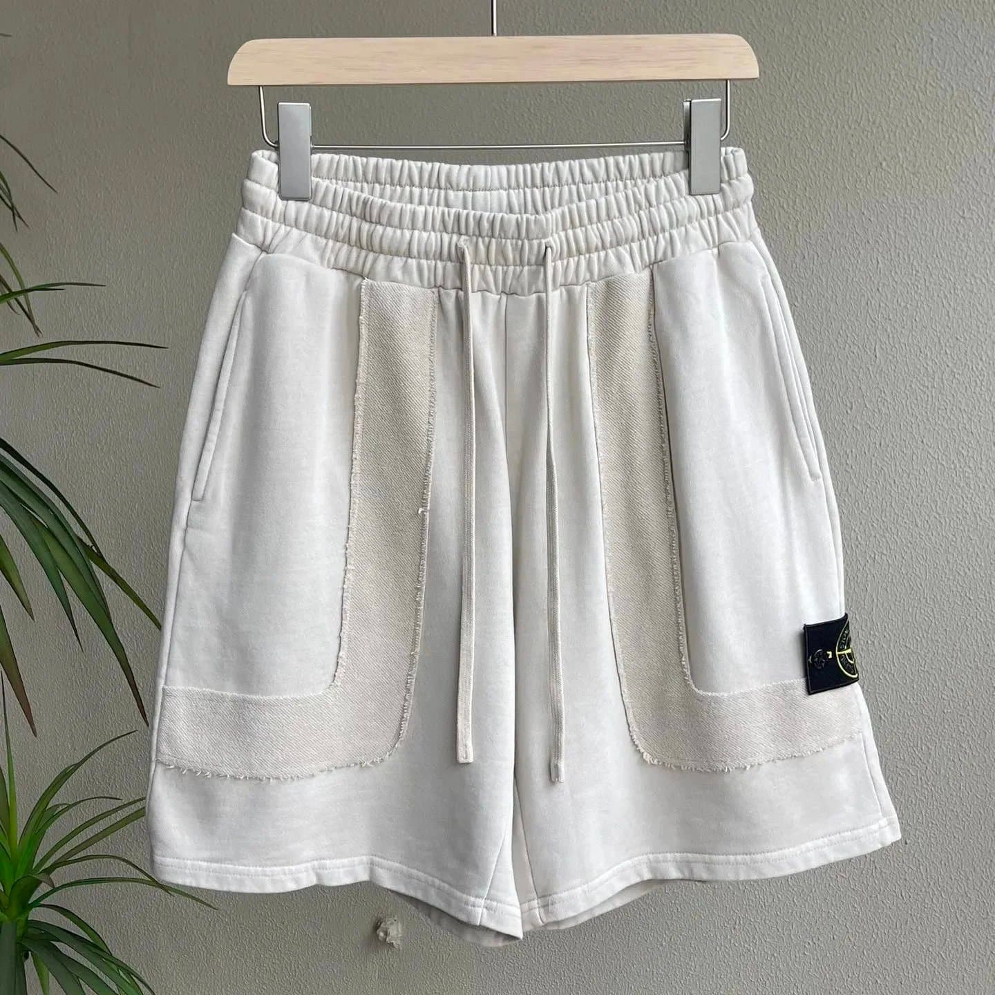 Stone Island Cotton Terry Shorts Off-White