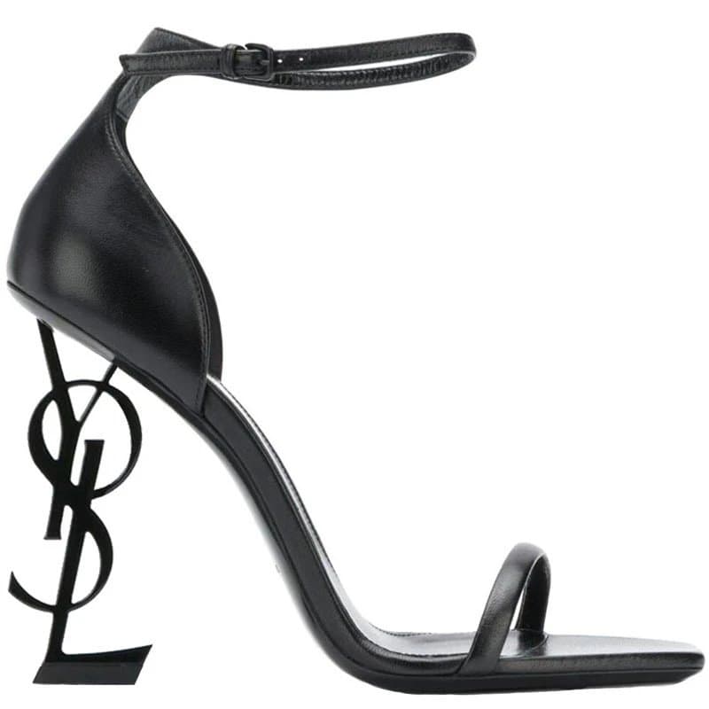 Saint Laurent Tribute Sandal YSL Logo Heel