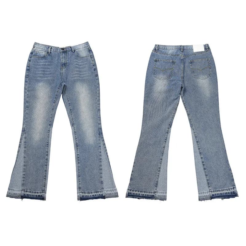 Levi's 501 Flare Jeans Gucci GG Patch Distressed — 9323深蓝
