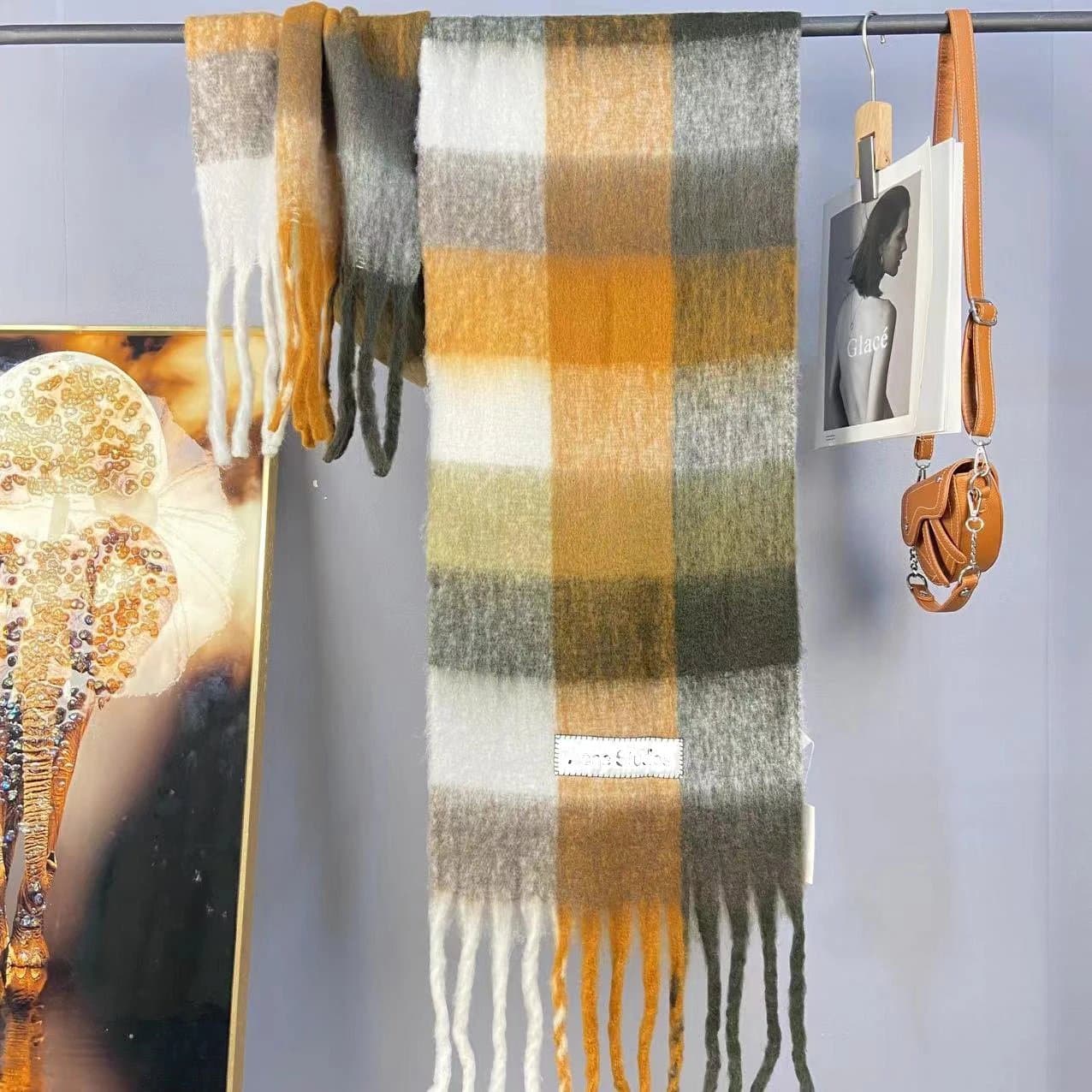 Maison Margiela Oversized Plaid Scarf Gradient Check