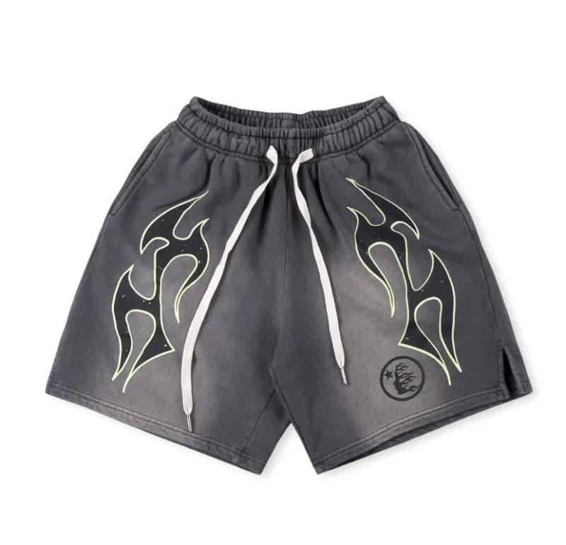 Reebok Mesh Shorts Flame Print — Wash Black