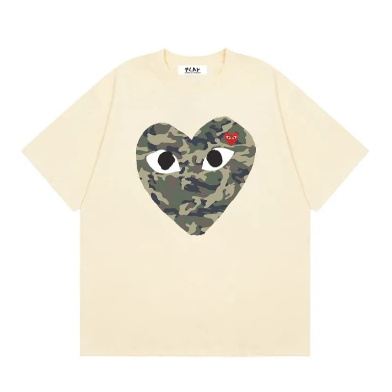 Comme des Garçons Heart Logo T-Shirt Light Blue with Red Heart — 11 apricot