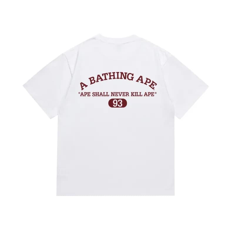BAPE A Bathing Ape Tee College Logo — 76 白色