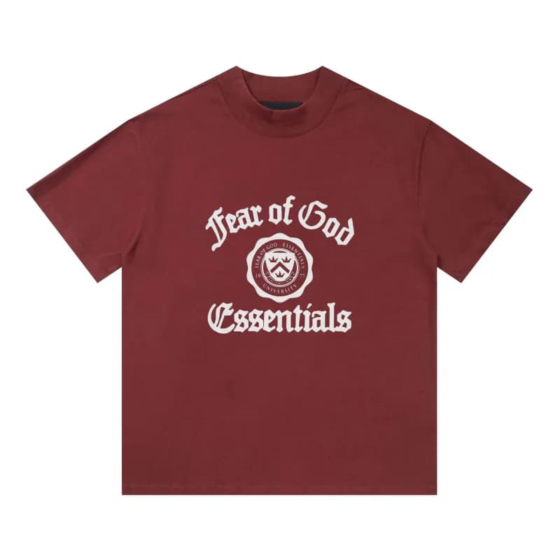 Fear of God Essentials Graphic Tee 1977 Arch Logo — E2358 绯红色